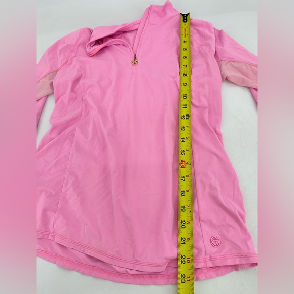 Lilly Pulitzer Luxletic Marion Mesh Panel Half-Zip Sunguard Pink Size Medium - Picture 6 of 9